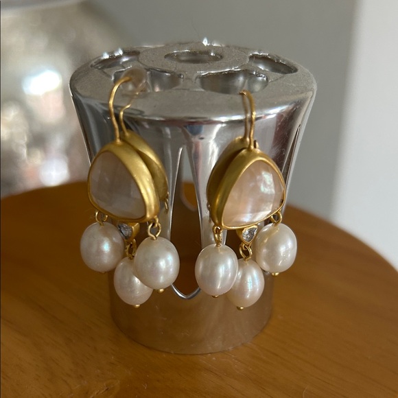 Julie Vos Jewelry - Julie Vos Gold and Pearl Drop Earrings